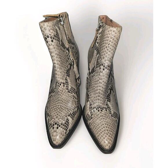 Alias Mae Boots Women’s Beige Snakeskin Leather Pointed Toe Bootie Sz 39, 8 US - Picture 5 of 10